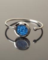 Steel bracelet with blue stones